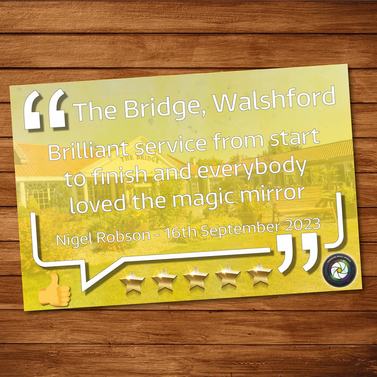 An amazing review left by Nigel for their birthday party The Bridge Hotel &amp; Spa