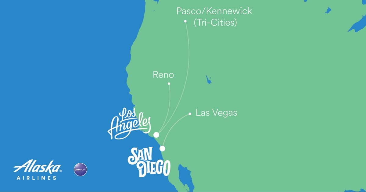 Look what’s landing in October! New routes: San Diego to Las Vegas, LAX to Reno, and Pasco to LAX. We’re also adding even more daily flights from LAX, meaning more ways to get you where you want to go. Learn more: bit.ly/3JxlqAK