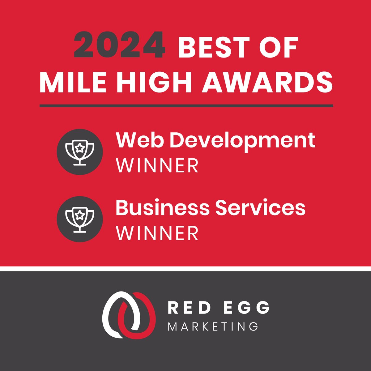 The Colorado Best of Mile High Awards is an annual award program wherein residents vote for the best companies, services, and places in the Denver area. We're happy to share that Red Egg Marketing won the Web Development and Business Services category! 🥚🚀