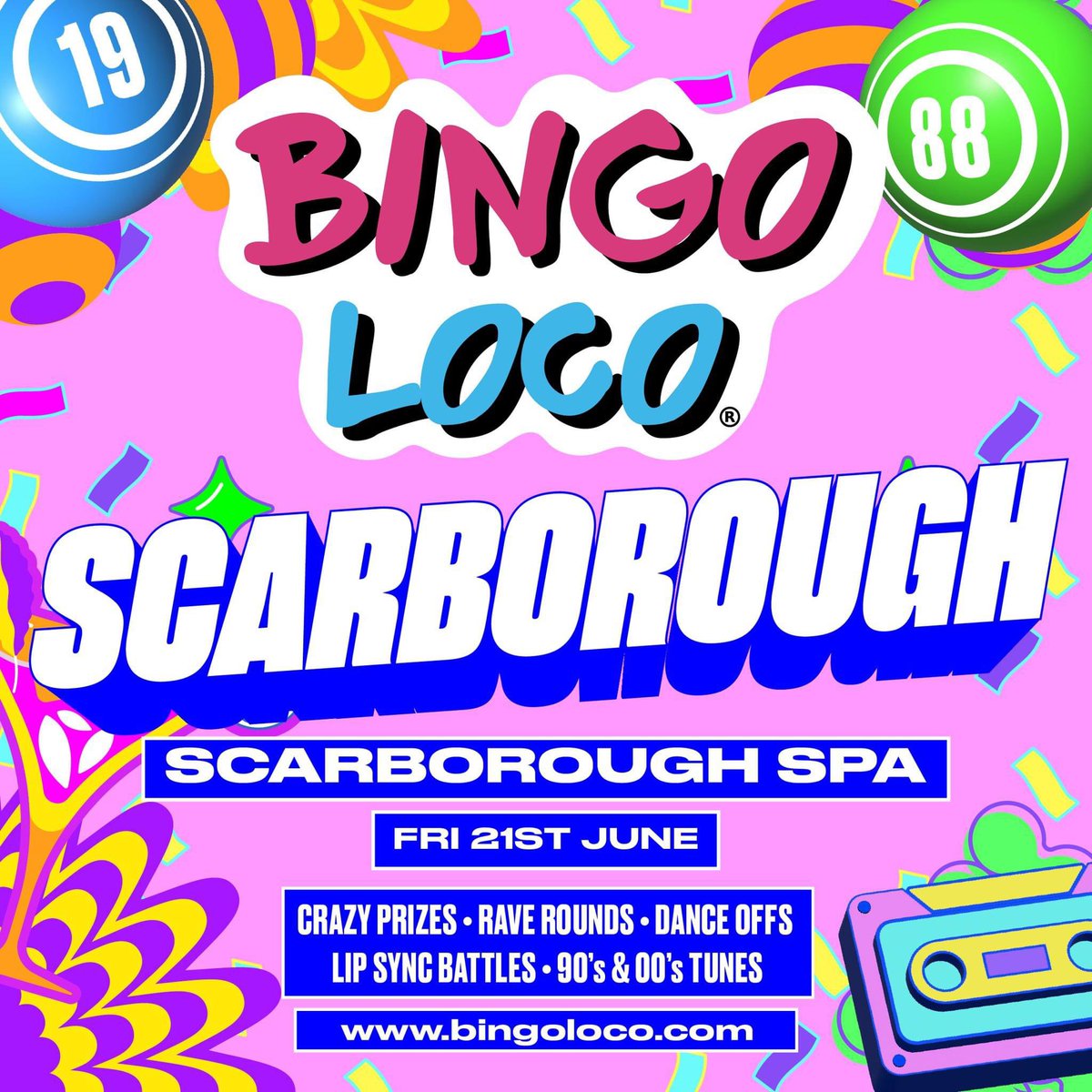 ⚡ 𝘼𝙏𝙏𝙀𝙉𝙏𝙄𝙊𝙉 𝙎𝘾𝘼𝙍𝘽𝙊𝙍𝙊𝙐𝙂𝙃 ⚡ The ultimate bingo rave brought to you by Bingo Loco returns! 💃🕺 Get your groove on with a wild party filled with dancing, confetti cannons, cold fire and of course…some bingo! 📆 Friday 21st June 🎫 tinyurl.com/2tdsyhh3