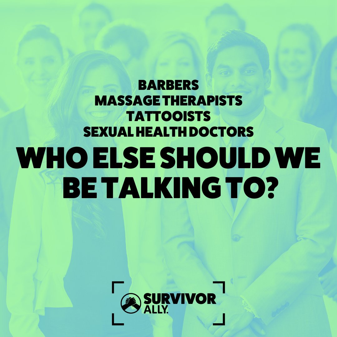 Are you or anyone else you know looking to do #SurvivorAlly training for your specific profession? 

If so, drop a comment or email us the profession you think we should create training for next

Email: support@wearesurvivors.org.uk

#WeAreSurvivors #GreaterManchester #MenCanTalk