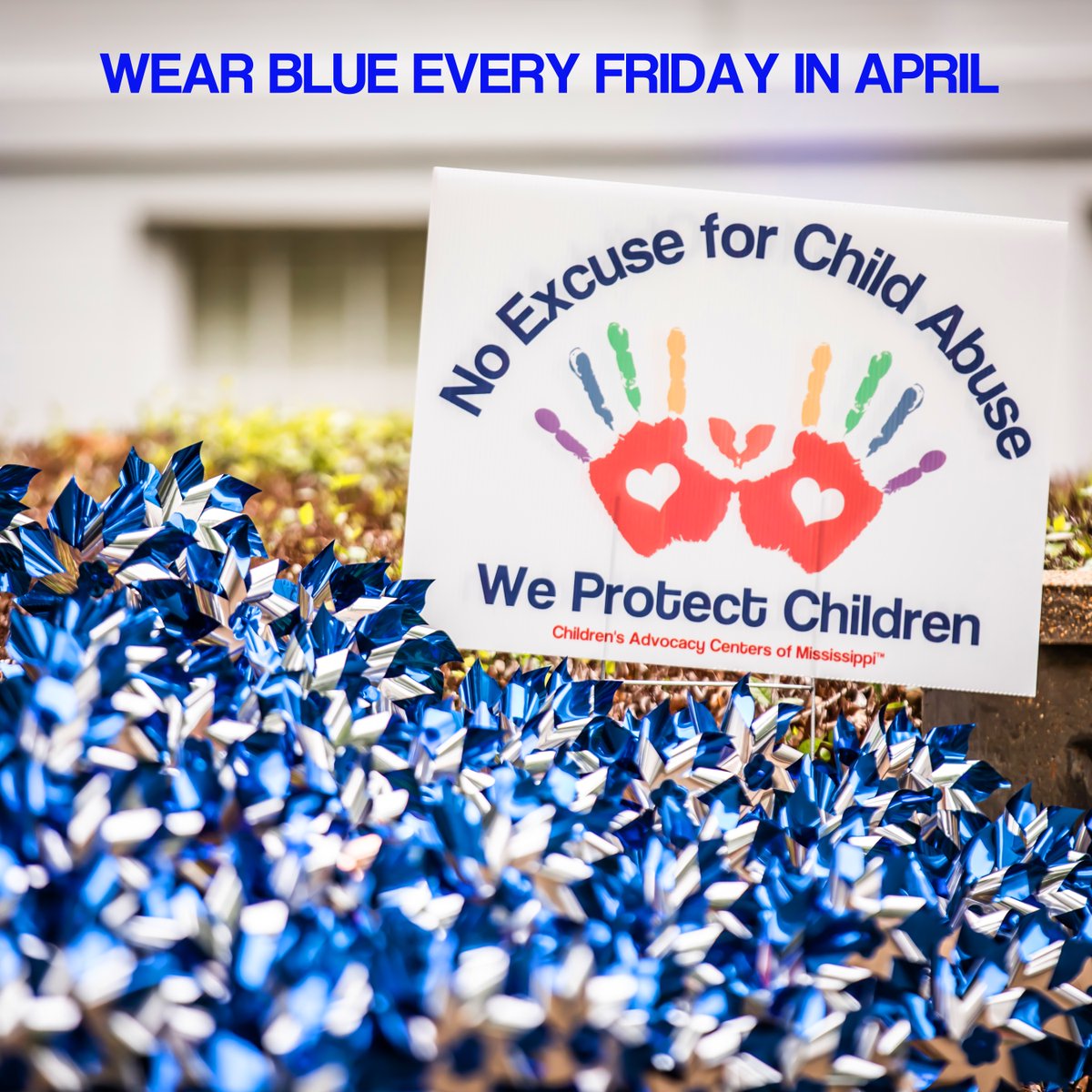 National Child Abuse Prevention month is going on now.

Wear BLUE on Fridays & be sure to take a photo & post on social media, tag CACM & your local CAC! 

Together we can change the lives of the children in MS.

#WearBlue #CACM #WeProtectChildren #ChildAbusePreventionMonth