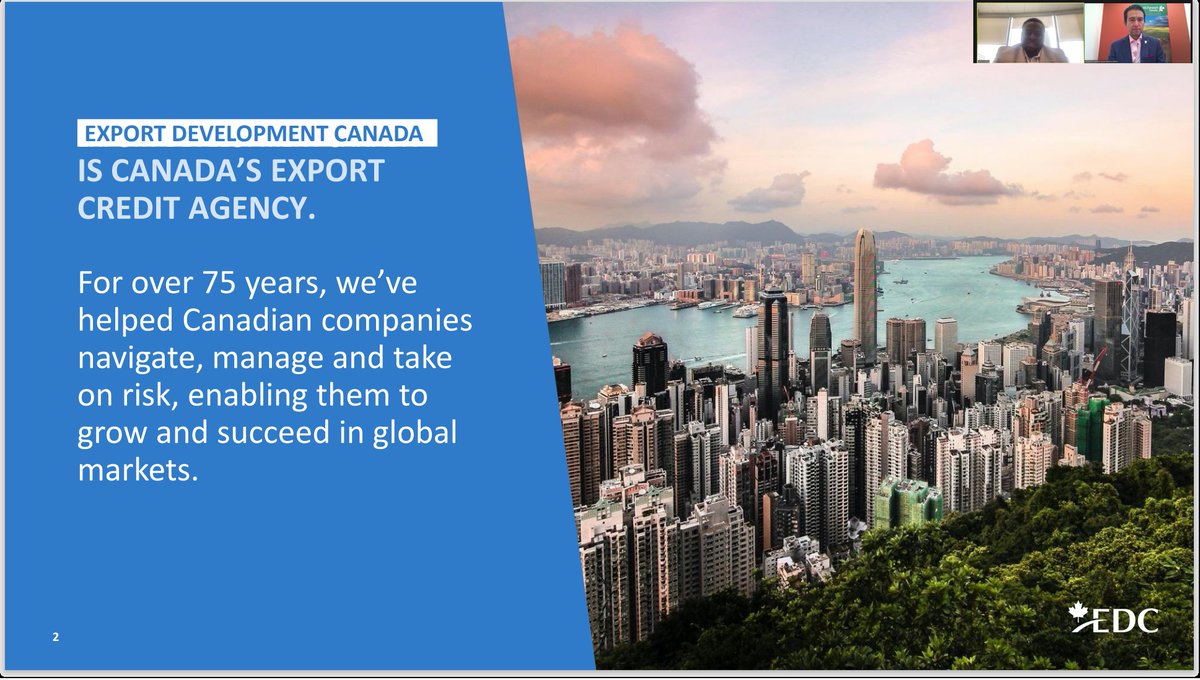 Today, <a href="/FogangWilly/">Willy Fogang</a> explained how <a href="/ExportDevCanada/">EDC</a> helps 🇨🇦companies from the Prairies #navigateconfidently with #riskmitigationsolutions in their #expansion to🇲🇽. We appreciate the invitation made by Saskatchewan office in Mexico and <a href="/CanChamMx/">CanChamMx</a> to participate in this webinar.