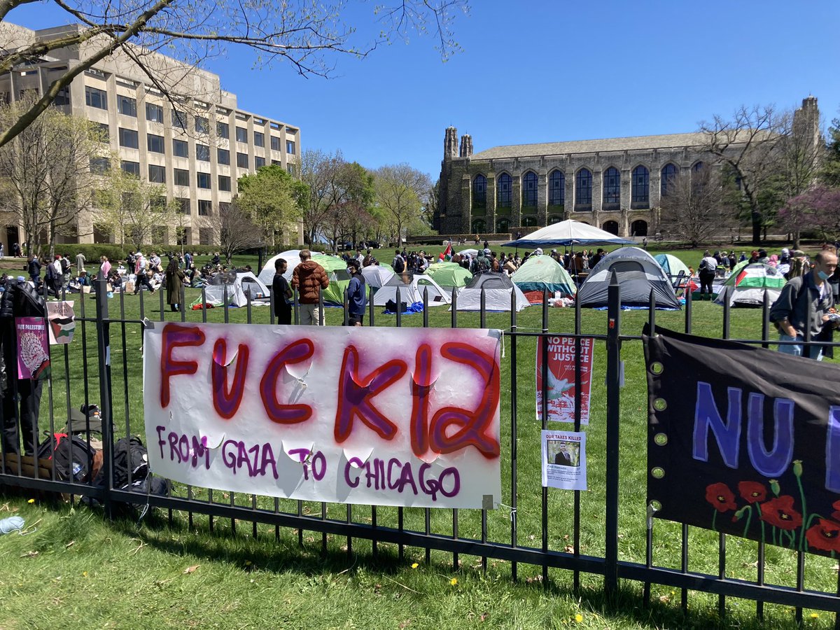 Live from the Palestine solidarity encampment at Northwestern