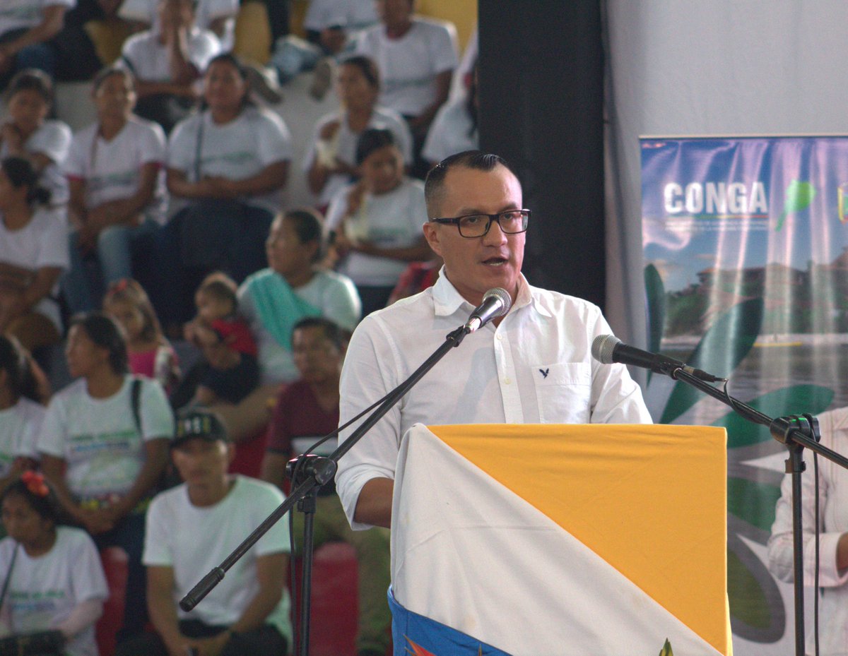 #Cumbre//El Ing. Francis Pavón, Alcalde de Gualaquiza, Presidente del COMAGA en su intervención en el XI Cumbre Amazónica Napo 2024, reiteró que se declare en emergencia la Troncal Amazónica, así como también solicitó que se pague la deuda que mantiene el Gobierno Central a GAD