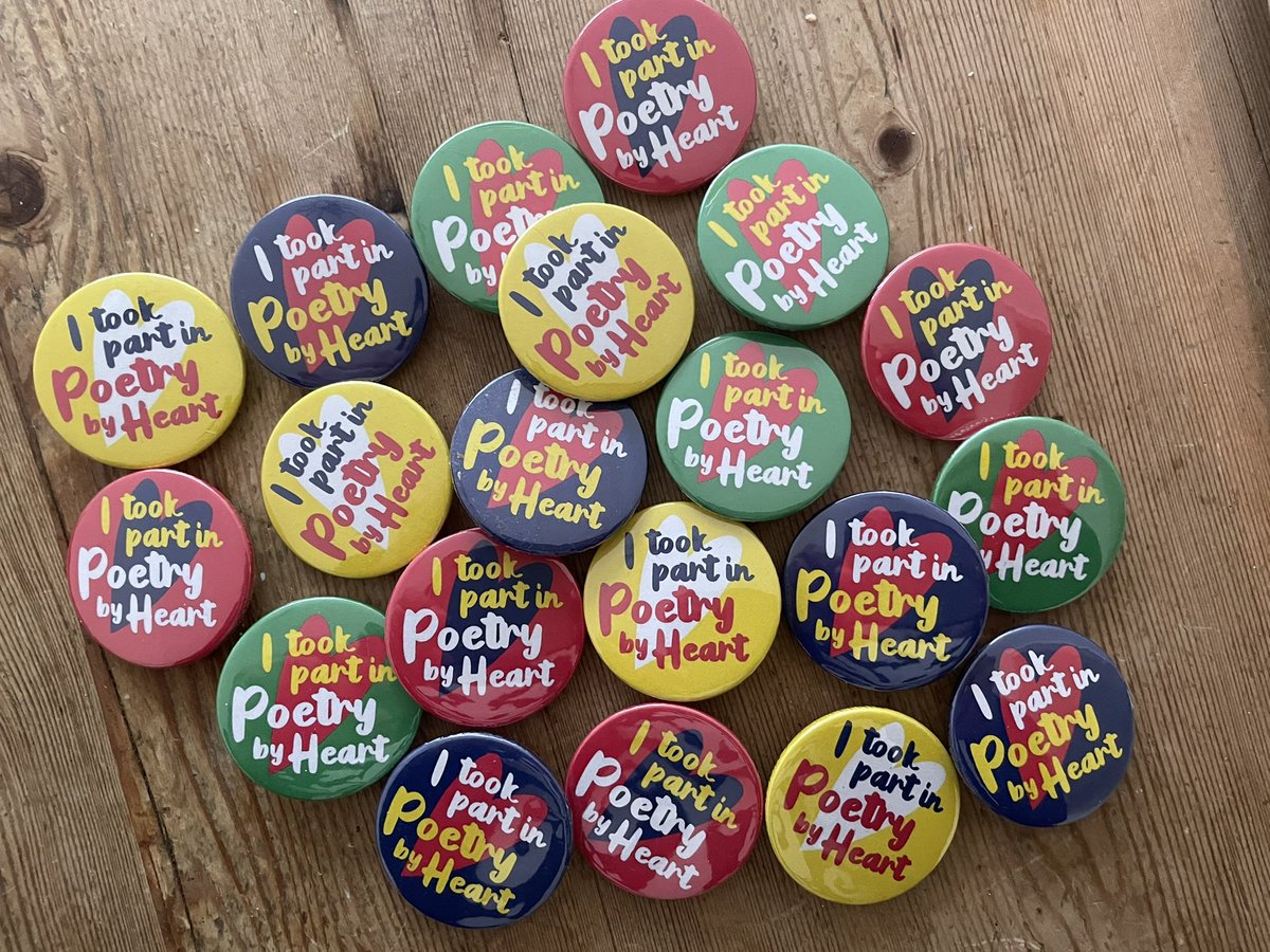 They’ve arrived. @poetrybyheart badges for our new poetry club members @BrianClarkeAcad #welovepoetry #letyourlightshine