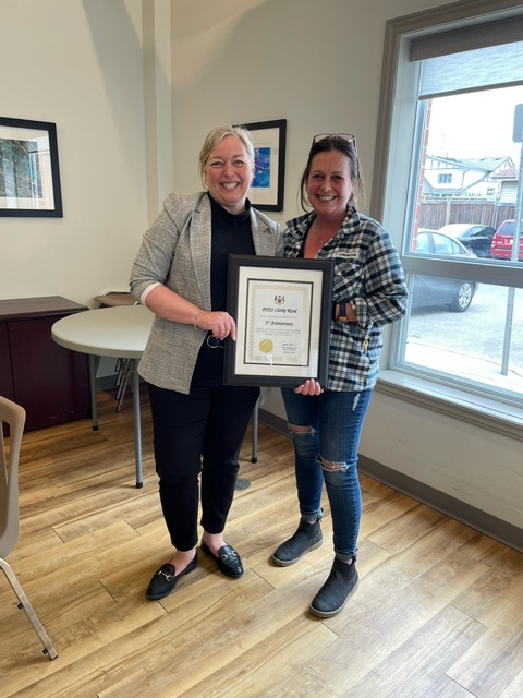 Celebrating five years of growth and community impact at our special Clarke Road location! 🎉🏠 Honored to hold our anniversary certificates from local MPPs Terence Kernaghan and Teresa Armstrong. Here's to many more years of serving our community together! 🌟🎈