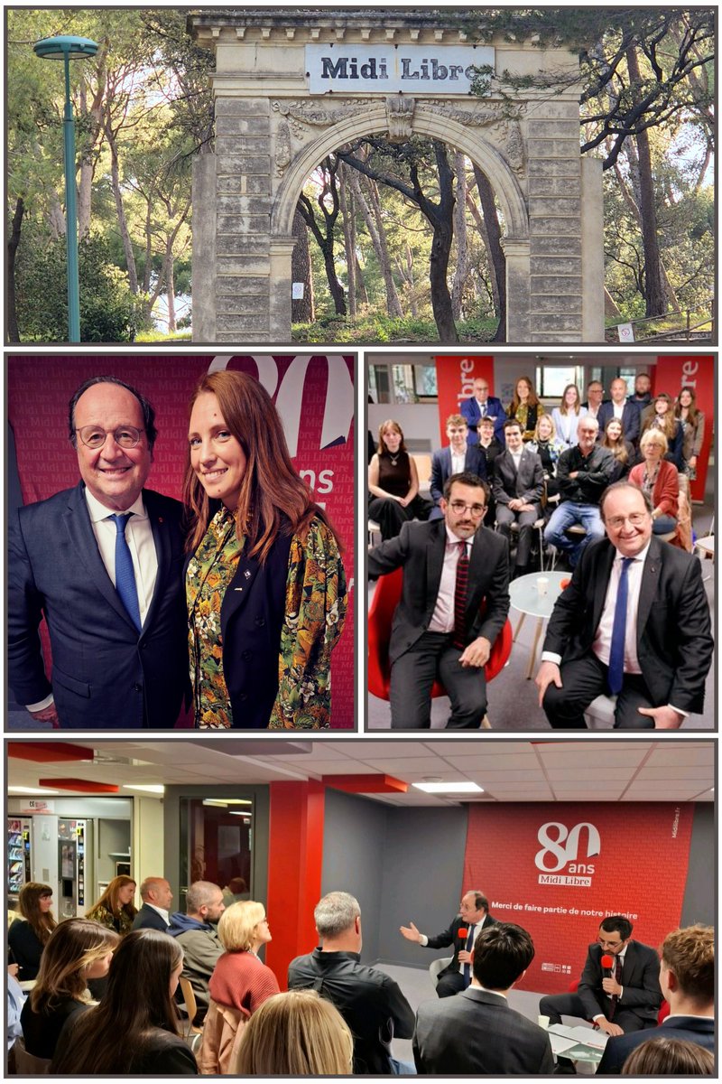 📰Rencontre avec Monsieur le Président🇫🇷 <a href="/fhollande/">François Hollande</a> pour une interview en petit comité au Journal <a href="/Midilibre/">Midi Libre</a> sur les sujets : "Les #jeunes et l'#Europe, la crise agricole, les enjeux internationaux..." 

🎙Rencontre modérée par <a href="/OBiscaye/">Olivier Biscaye</a>.

#CitoyenneEngagée #Jeunesse 
#EE2024
