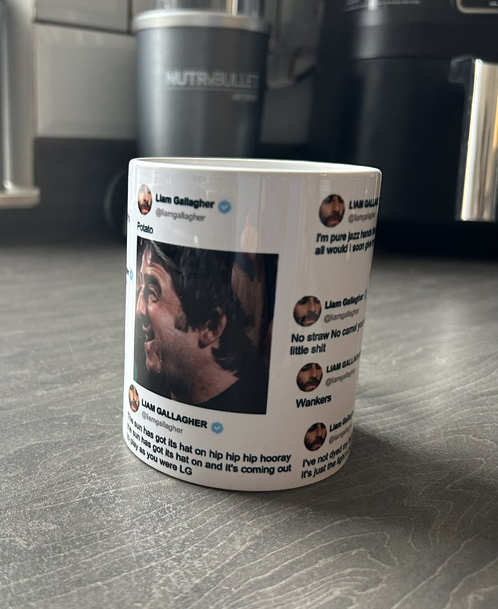 sharpy032's tweet photo. My new mug 😍 shame I still can’t get my hands on tickets 🥺 Come on @liamgallagher sort me out https://t.co/rqRLaz0Lh4