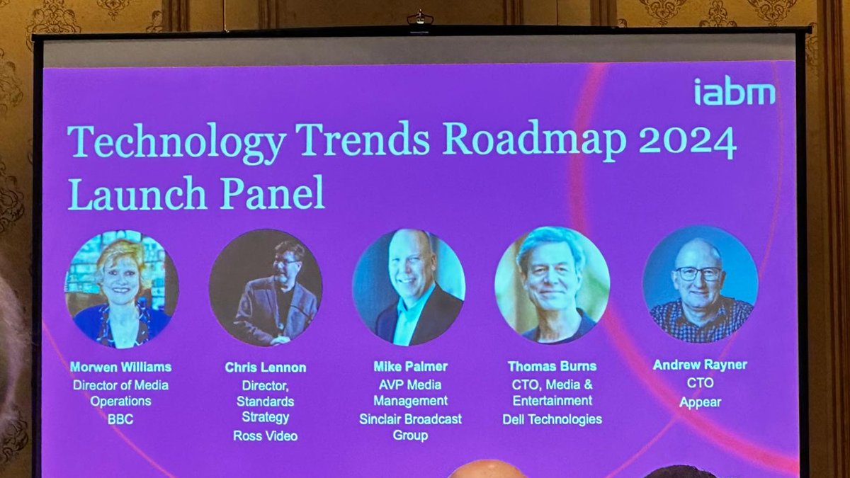 We enjoyed @TheIABM’s @NABShow panel session earlier this week, featuring Morwen Williams @morwenw @BBC, Chris Lennon @ross_video, Mike Palmer @WeAreSinclair, Thomas Burns @Dell and Andrew Rayner @appear_net, discussing tech trends for the year ahead. #broadcasters #talkingtalent