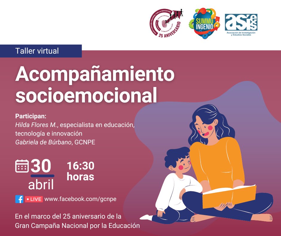 📆 La próxima semana hablaremos de los desafíos del acompañamiento socioemocional en el aula y cómo abordarlos. ¡No te lo pierdas! Sigue nuestra transmisión en vivo en facebook.com/gcnpe