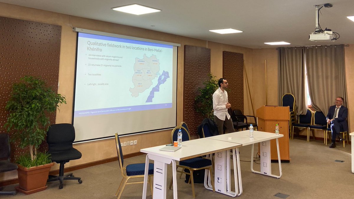 (1/2) Yesterday, we had the pleasure of presenting our research at the Al Akhawayn University in Morocco. @ah_kadiri and @EvaOstergaard presented the preliminary findings from the household survey and the qualitative fieldwork conducted in Béni-Mellal Khénifra,