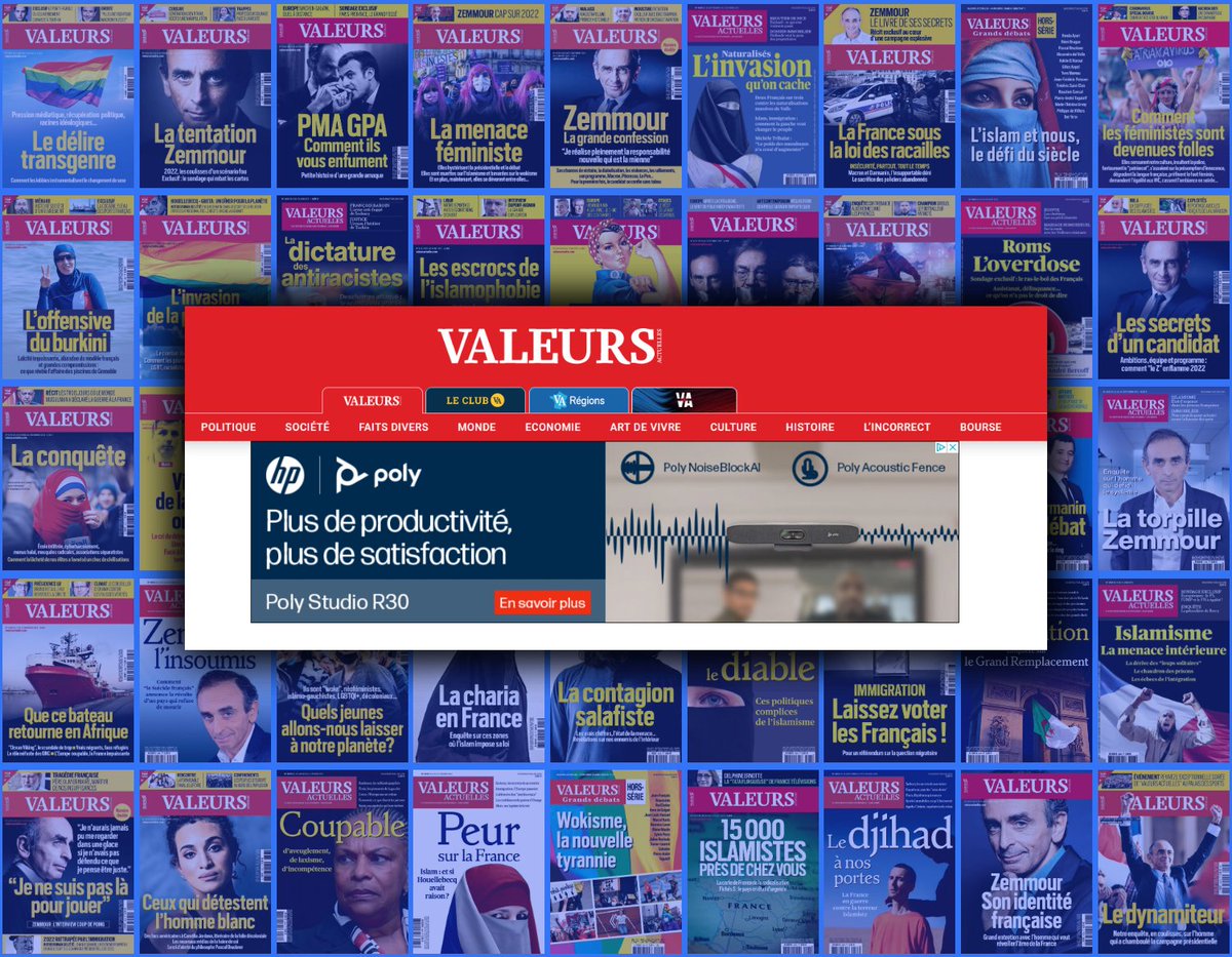slpng_giants_fr's tweet photo. Bonsoir @HP_France,
Aussi bien en kiosque qu'en ligne, les marques fuient #ValeursActuelles et éloignent ainsi leur image de la haine, de la division et des obsessions identitaires de ce média nauséabond.
Votre pub web est une des rares à y être encore.
SVP, agissez ! 😌 https://t.co/NSU2GgZvU4