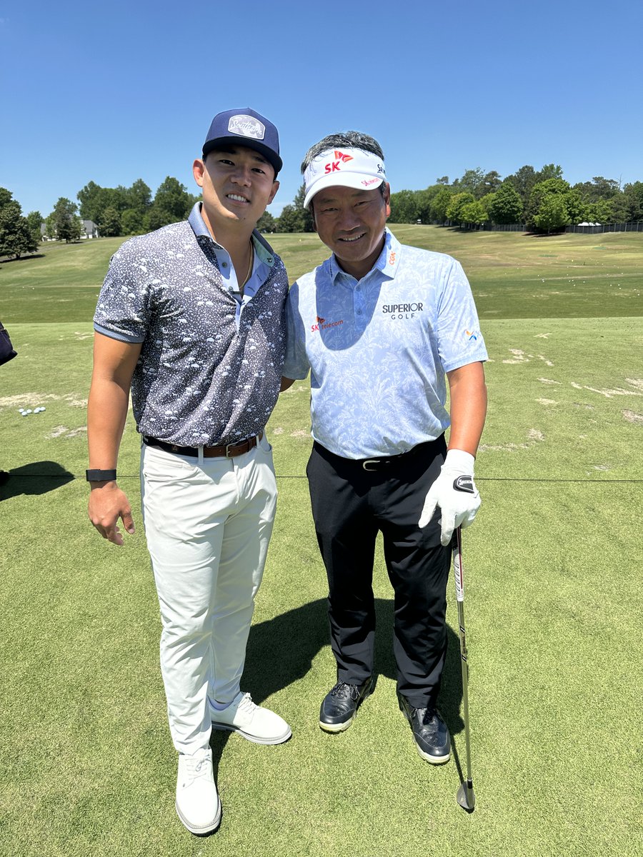 Star pairing at the @MEClassicGolf 🇰🇷 @AtlantaFalcons kicker @YounghoeKoo is teeing it up with K.J. Choi.