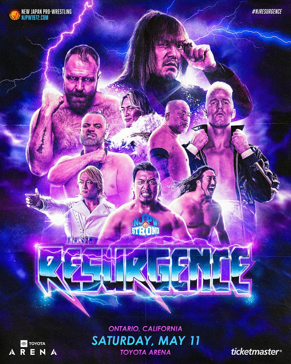 ⚡️RESURGENCE ⚡️SATURDAY, MAY 11 ⚡️ONTARIO, CA @ToyotaArena ⚡️Tickets start at $24: ticketmaster.com/new-japan-prow… #njpw #njpwSTRONG #njresurgence