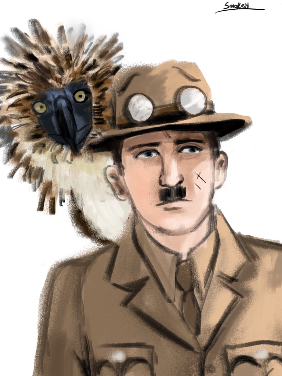 Explorer Adolf with Monkey-eating eagle. #art #drawing #explorerhitler #adolfhitler #ww2 #history #eagle #philippineeagle