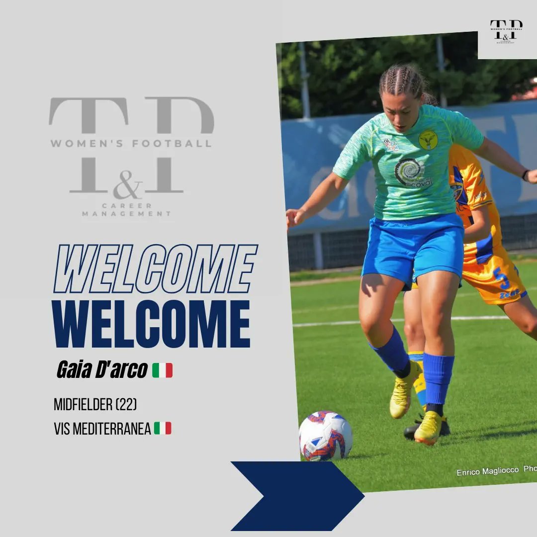 @gaiadarco10 talented no.10 joins @tedeschi_e_partners_management ✨✔️✍️
The 🇮🇹 midfielder is playing this season for @vismediterranea in the 1st position of its division. 
Good luck Gaia! 
.
.
#strongertogether with #tedeschiepartners