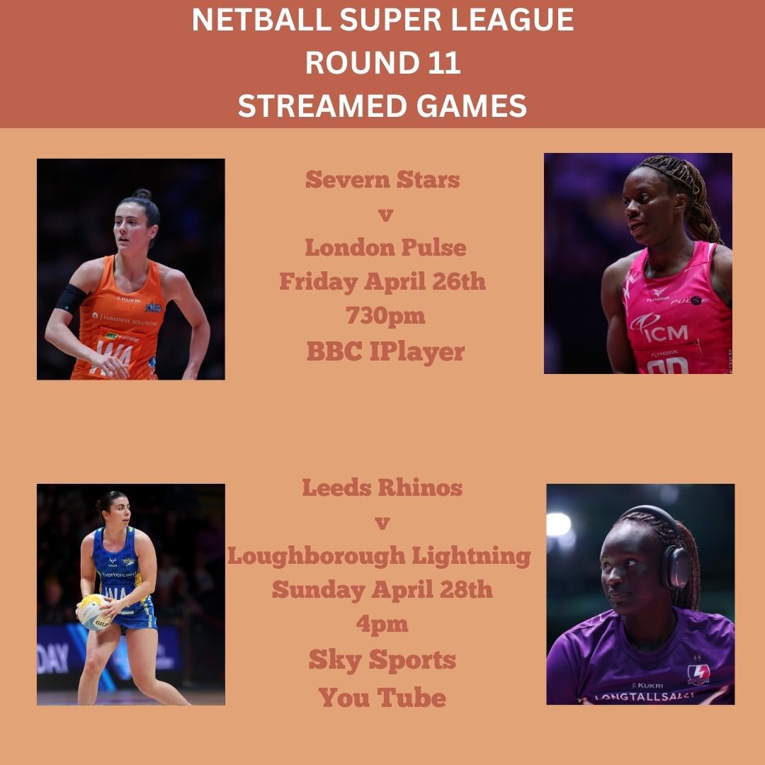 Two great games of netball this weekend in #NSL2024 

Link for the You Tube game 
youtube.com/live/5CeK4BB9o…