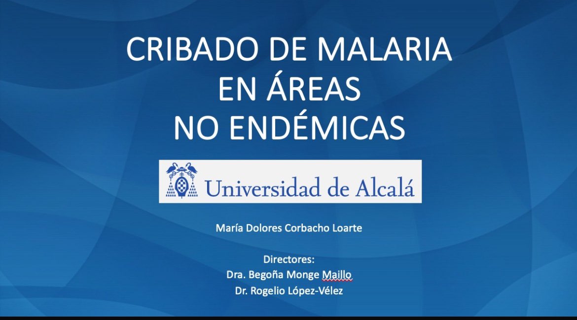 Hoy 25 de abril, coincidiendo con el día mundial contra la malaria, Lola Corbacho nos ha presentado su trabajo de tesis doctoral: Cribado de Malaria en Áreas No Endémicas #WorldMalariaDay #DiaMundialDelPaludismo <a href="/lolacorby/">Lola Korbyzski</a> <a href="/Bego_monge/">Begoña</a> <a href="/UAHes/">Universidad Alcalá</a> <a href="/Salud_Culturas/">Salud Entre Culturas (SEC)</a>