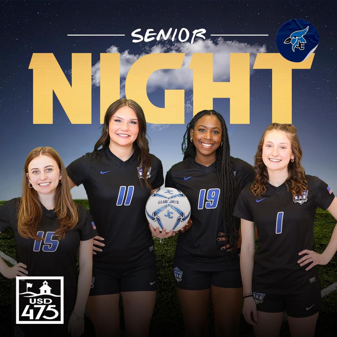 USD475's tweet photo. The Junction City High School USD 475 ⚽️ team returns to the pitch tonight versus Topeka High School at 6:15 p.m. The match against the Trojans will be senior night for Kylie Innis, Avery Houser, Armani Coleman and Emma Hinds. #ThriveIn475 https://t.co/nMlP3U0O7H