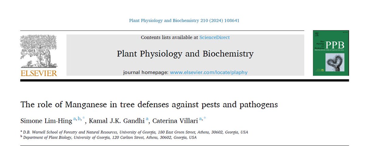 VillariLab (@labvillari) on Twitter photo Check out our newest paper on the role of Mn in tree resistance mechanisms! 🌲🐲This review is the work of my amazing previous PhD student <a href="/simonelimhing/">Simone Lim-Hing, PhD</a> ! <a href="/UGAWarnell/">UGA's Warnell School</a>
authors.elsevier.com/a/1i%7EIX3VH9X… Check out our newest paper on the role of Mn in tree resistance mechanisms! 🌲🐲This review is the work of my amazing previous PhD student <a href="/simonelimhing/">Simone Lim-Hing, PhD</a> ! <a href="/UGAWarnell/">UGA's Warnell School</a>
authors.elsevier.com/a/1i%7EIX3VH9X…