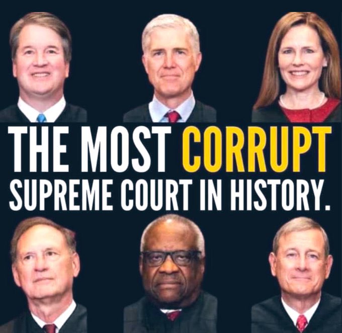 @mlauriat These “Justices”(Alito, Thomas, Coney Barrett, Kavanaugh, Gorsuch)are all exhibiting their extreme lack of OBJECTIVITY!  It’s disheartening, it’s flat out ridiculous & infuriating! #SCOTUSisCompromised #ReformAndExpandSCOTUS #CodifyRoe #CodifySocialSecurity #BanTrumpFromTheBallot