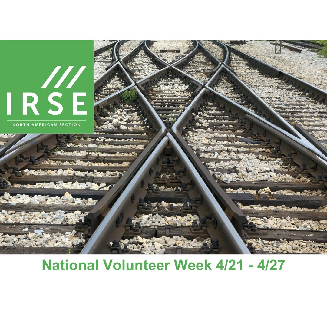 IRSE_NAS's tweet photo. IRSE North American Section, did you know its National Volunteer Week? The Section would like to take a moment to thank our members who have volunteered over the last year. 

Thank you and cheers to each of you! https://t.co/xd35BrYcyy