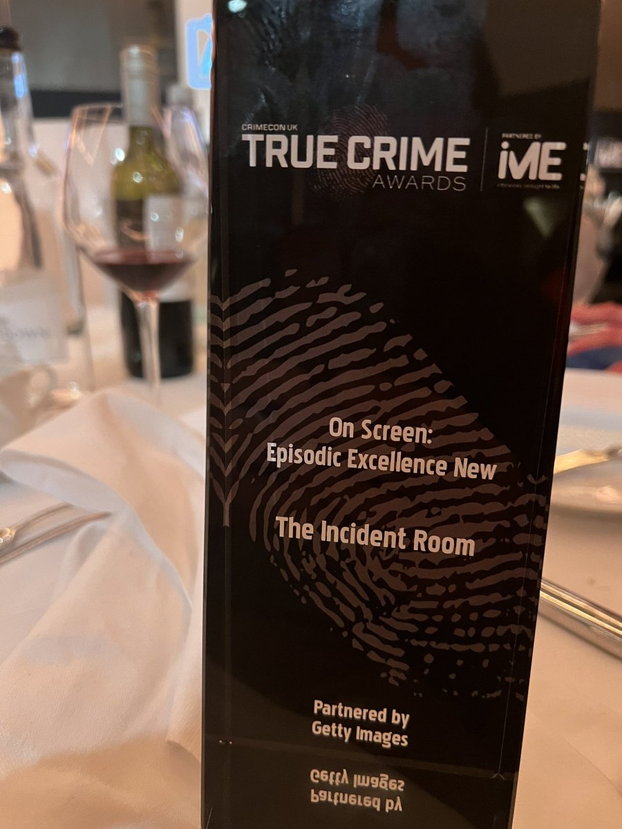 Fantastic achievement for the Incident Room team at tomight’s #truecrimeawards - a tribute to both a brilliant team and also the two amazingly powerful women - Ann Ming and Tracey Speakes.