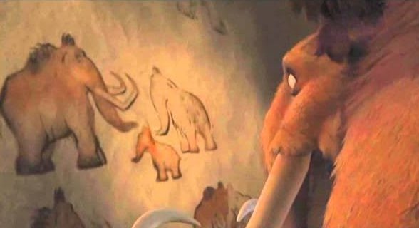 foioguto's tweet image. a história que vemos na parede de Era do Gelo era muito recente, aquele não era o Manfred filhote, mas sim o Manfred adulto

ele tinha acabado de perder esposa e filho 

no começo do filme estava indo contra a migração pra se suicidar no precipício que conheceu o Sid.