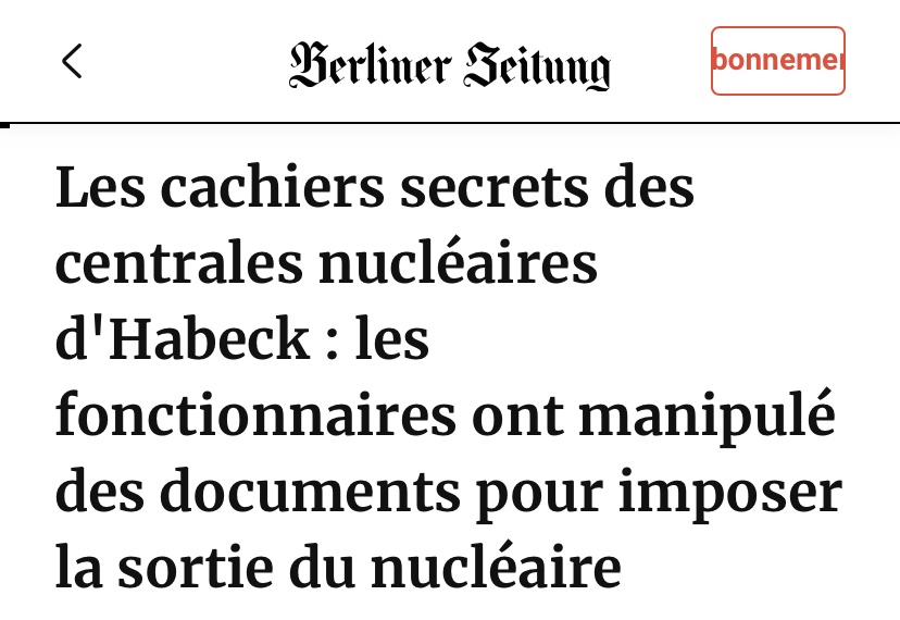 Le journal Cicéron suggère que les hauts fonctionnaires verts des ministères de l'Économie et de l'Environnement ont délibérément falsifié des avis spécialisés. Ils voulaient apparemment imposer la sortie du nucléaire à tout prix, si nécessaire contre toute raison économique et