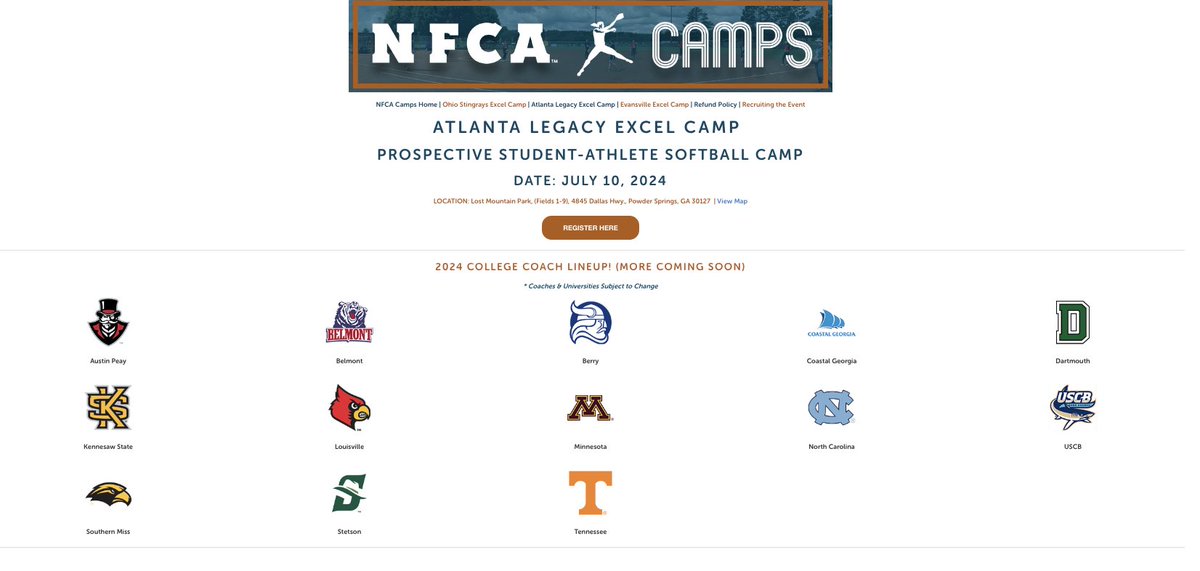 Check out the NFCA Atlanta Legacy Excel Camp. Excited to be working this year. (nfca.org/atlanta-legacy…)