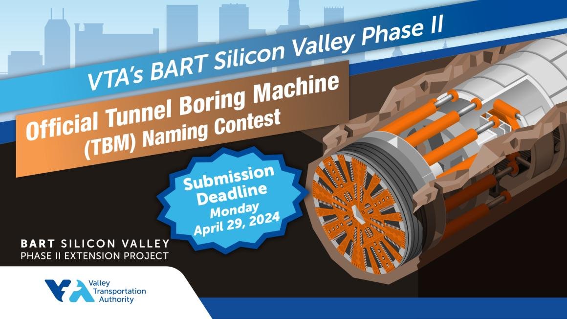 VTA invites you to name their tunnel-boring machine. Despite the contest rules, I wonder how many variations of 'Boring McBoreface' have already been submitted. vta.org/blog/vtas-offi…