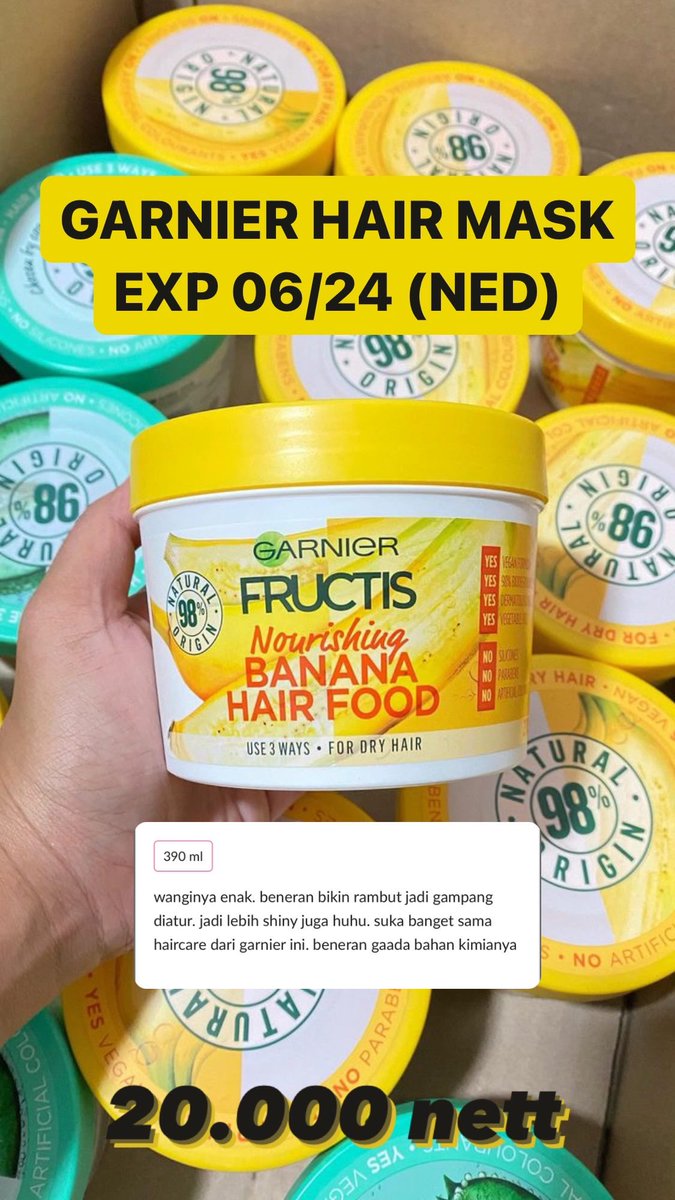 cankiebarr's tweet photo. [OPEN PO/WTS] Garnier Hair Mask
📌 ED 06/2024
💰 20.000/pcs nett https://t.co/zyDcLRVWZt