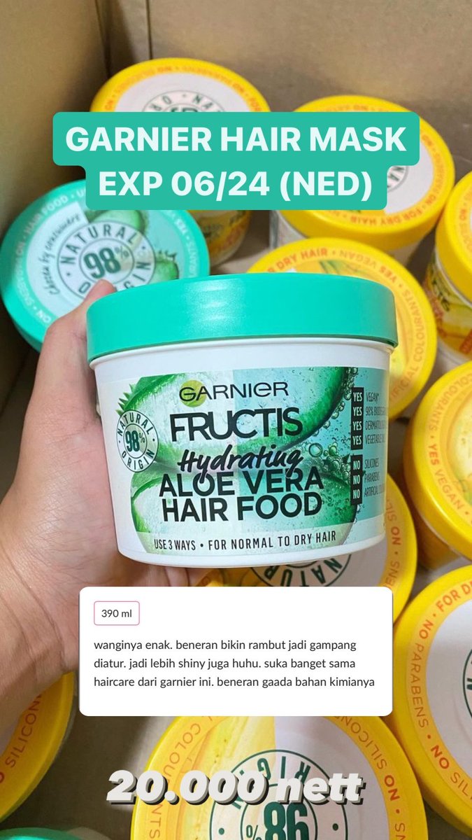 cankiebarr's tweet photo. [OPEN PO/WTS] Garnier Hair Mask
📌 ED 06/2024
💰 20.000/pcs nett https://t.co/zyDcLRVWZt