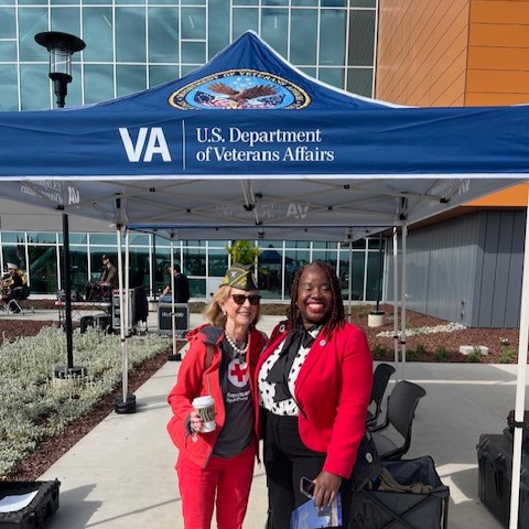 Meet Bobbi LaFargue! The retired nurse and U.S. military veteran now volunteers with our Disaster Health Services team. She was among those at the ribbon cutting for the new VA hospital in Stockton today! Thanks, Bobbi! #NationalVolunteerAppreciationWeek