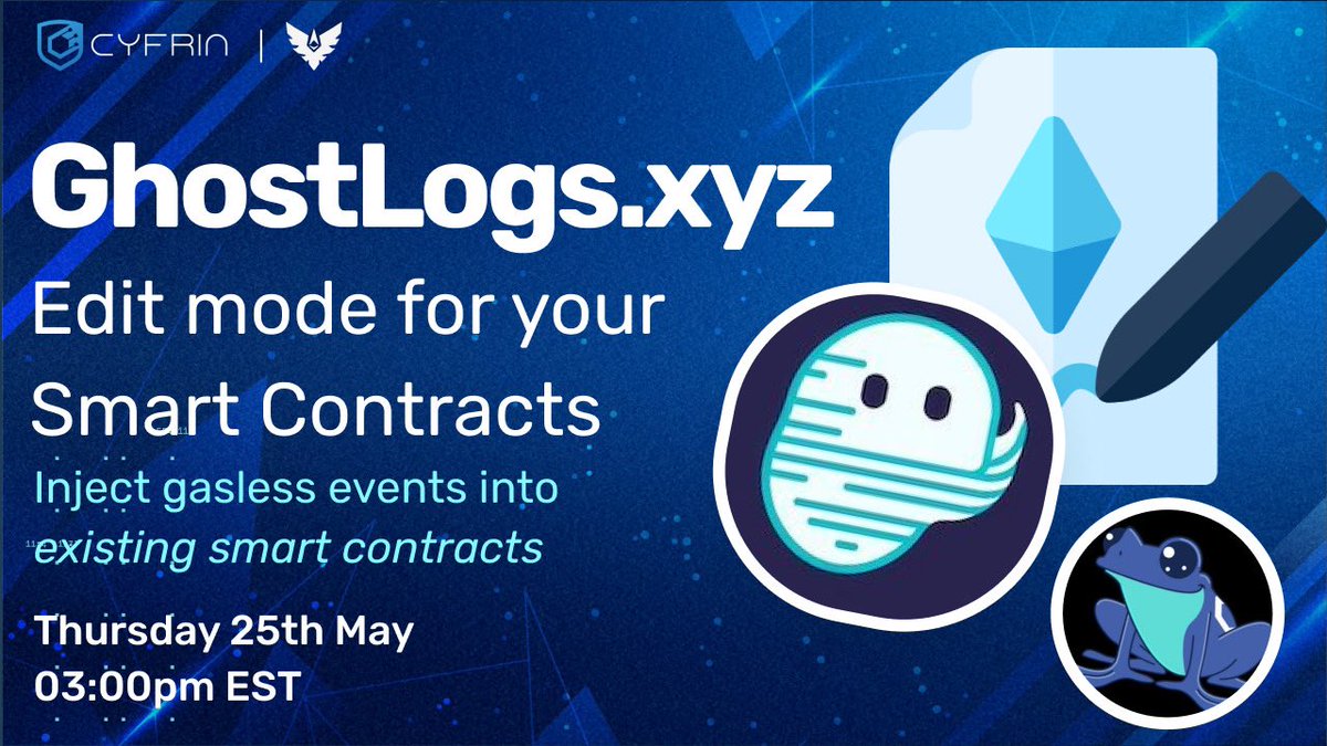 Join @PatrickAlphaC and the @0xGhostLogs team to talk about smart contracts observability and gasless events. Today at 7pm UTC on: 🔗 youtube.com/live/9jxW5Sg7q…