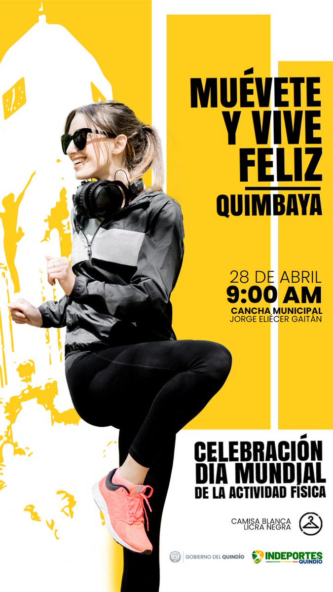 IndeportesQ's tweet photo. QUIMBAYA NOS ESPERA CON LA GRAN CELEBRACIÓN DEL DIA MUNDIAL DE LA ACTIVIDAD FISICA @IndeportesQ  @gob https://t.co/yh7sKSDPl5