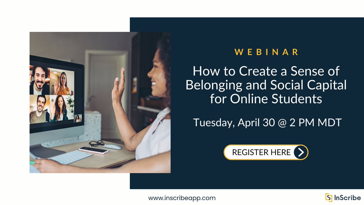 Are your students fully leveraging their #onlinelearning education? Learn how to enhance their experience with our #digitalcommunities! Join us on April 30th to discover more. us02web.zoom.us/webinar/regist… #highered #edtech #studentsuccess #studentsupport