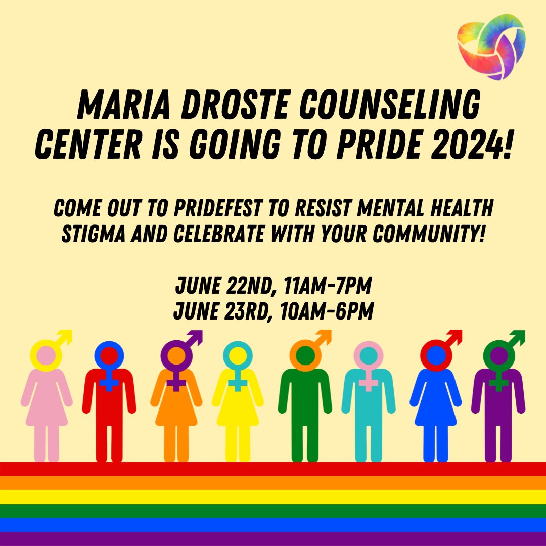 Proud to say that MDCC will be at PrideFest this year! Come out and see us #MentalHealthMatters #MDCC