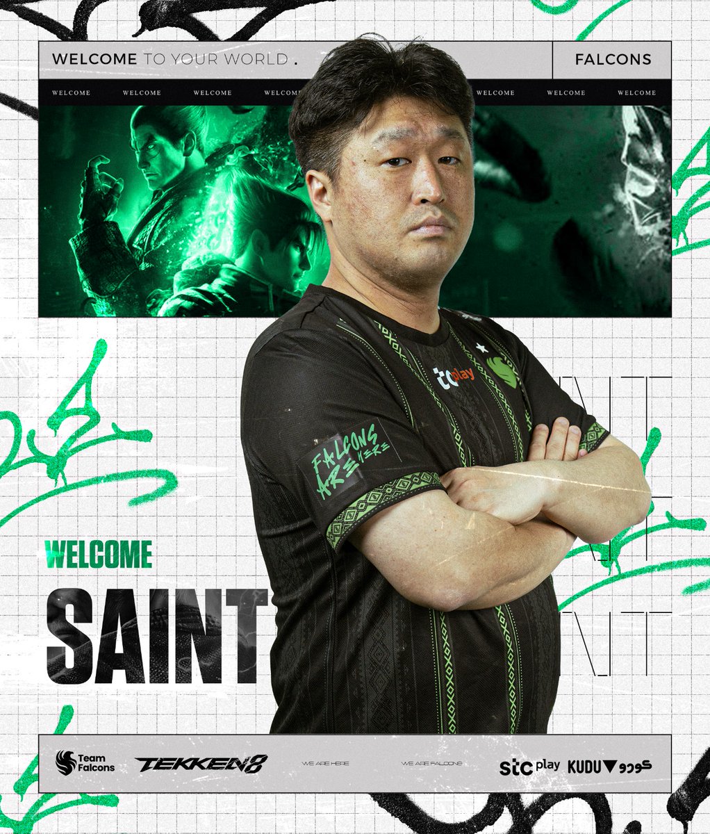 A true legend of the game joins our Tekken roster. 🐐 Welcome @TK_SAINT! 🦅 #FalconsAreHere