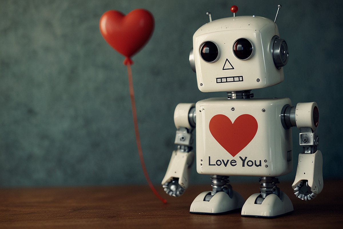Robot can say: ' I love you'
but it will never do!