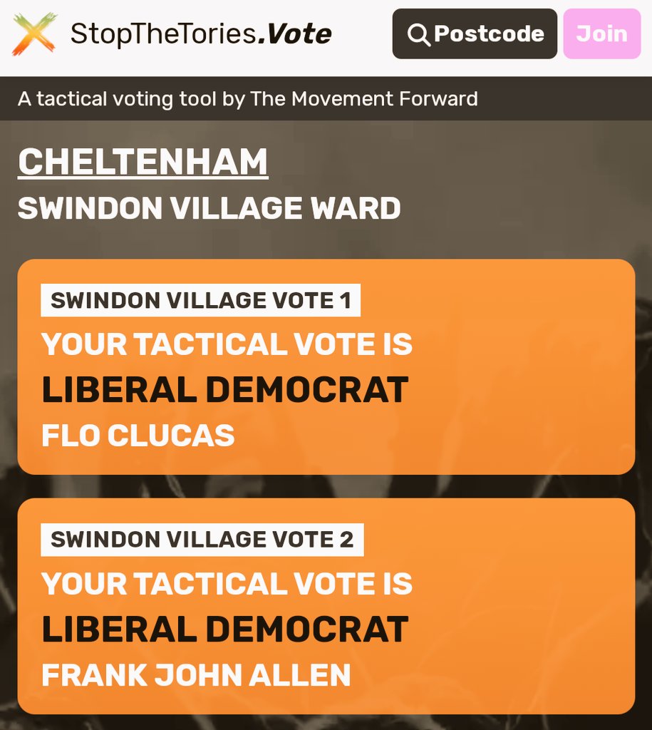 At the Cheltenham Borough Council Elections on 2nd May, Swindon Village residents can vote tactically to keep the Conservatives out. @MVTFWD recommends casting both votes for the Lib Dems. At the General Election, Swindon Village votes in Tewkesbury Constituency.