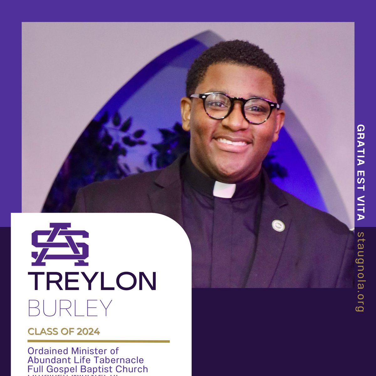 Celebrating senior Treylon Burley's recent ordination as a minister of faith at Abundant Life Tabernacle Full Gospel Baptist Church earlier this month!