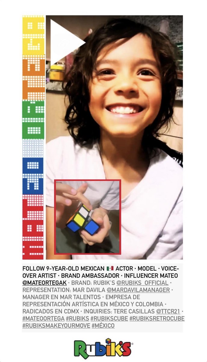 Rubik’s @rubiksofficial
— Mexican 🇲🇽 Actor Mateo Ortega @_mateoortega
VIDEO: instagram.com/p/C6Jr5kIOziN/
#mateortega #emilianoortega #maríaortega #RubiksRetroCube #RubiksMakeYourMove #younghollywood #alwaysworking #castingmartalentos #talent #actormexicano #méxico #méxicocity #CDMX