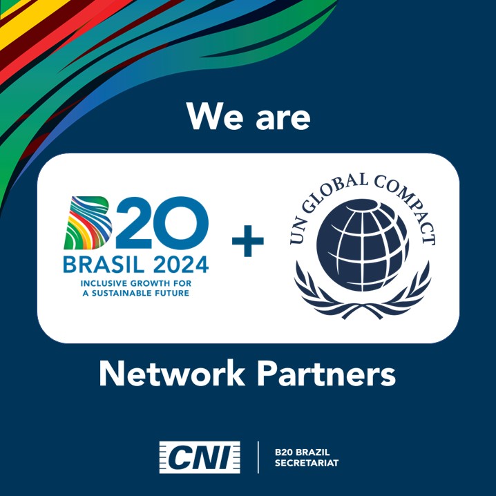 We are an official Network Partner of #B20Brazil 2024! At the UN Global Compact, we are committed to contributing to the B20 Task Force on Integrity and Compliance activities. Our commitment is to elevate business integrity! #NetworkPartners #B20Brazil