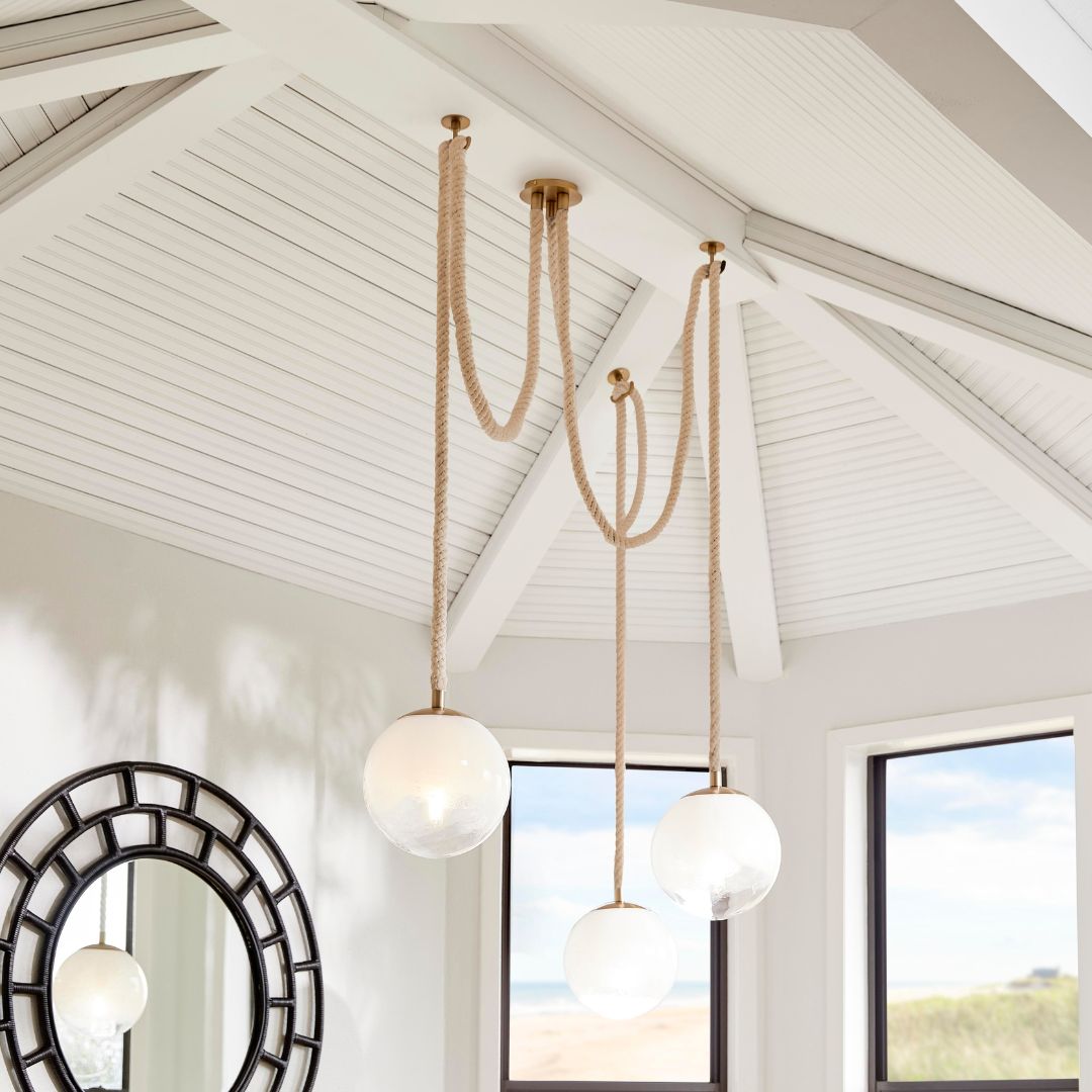 CyanDesignHome's tweet image. Now available in a new finish!⚓ The Rockport Collection captivates with complex details in milky glass spheres, crafted with aged brass accents and nautical-inspired rope for a vintage allure. 🌊 #cyandesign #cyanspring24 #designoutloud