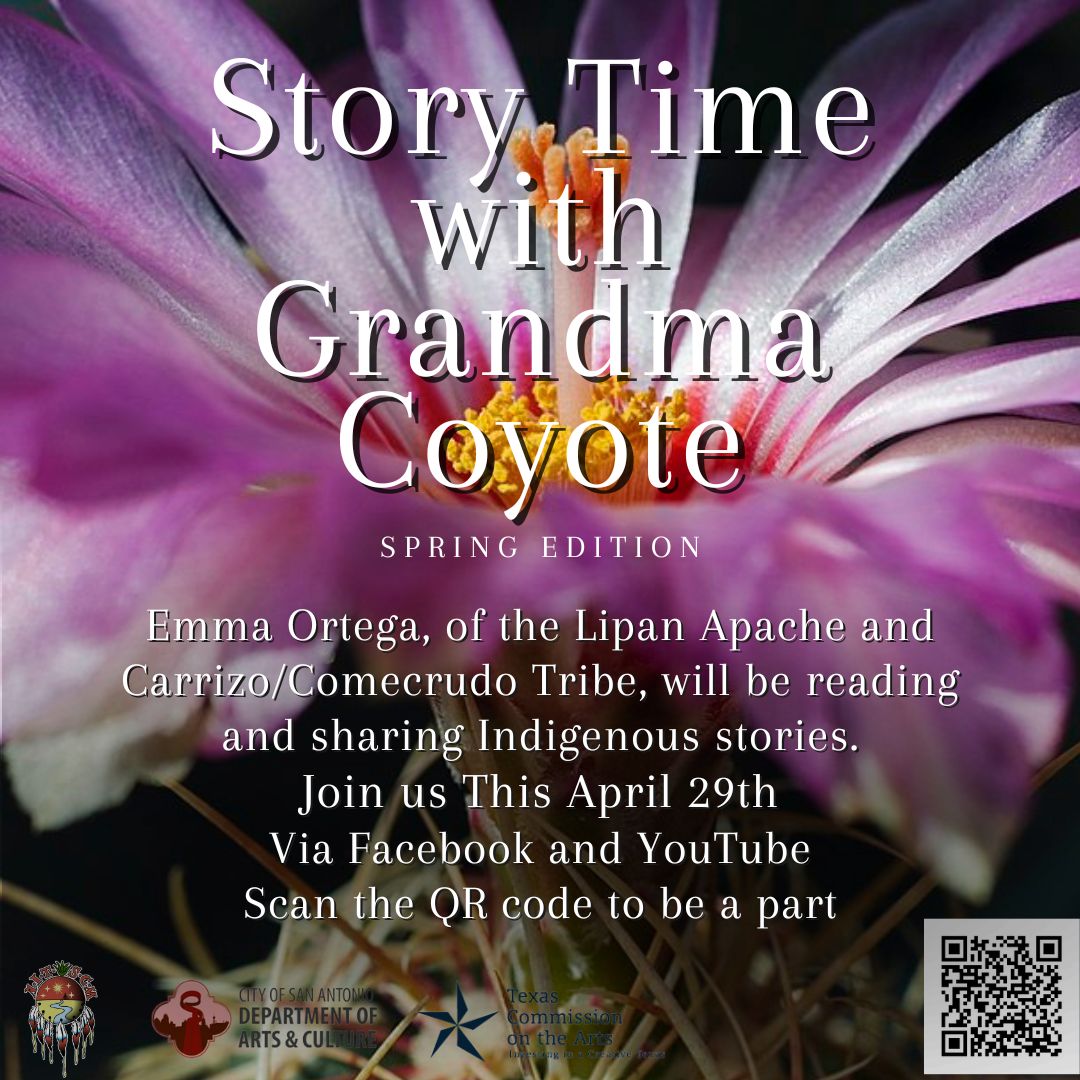 What a great season and thank you to those who have watched and listened to our beloved Grandmother Coyote, Emma Ortega. Tune in to see the final episode of Spring Story time with Grandma Coyote this coming Monday, April 29th at 4 p.m.!
