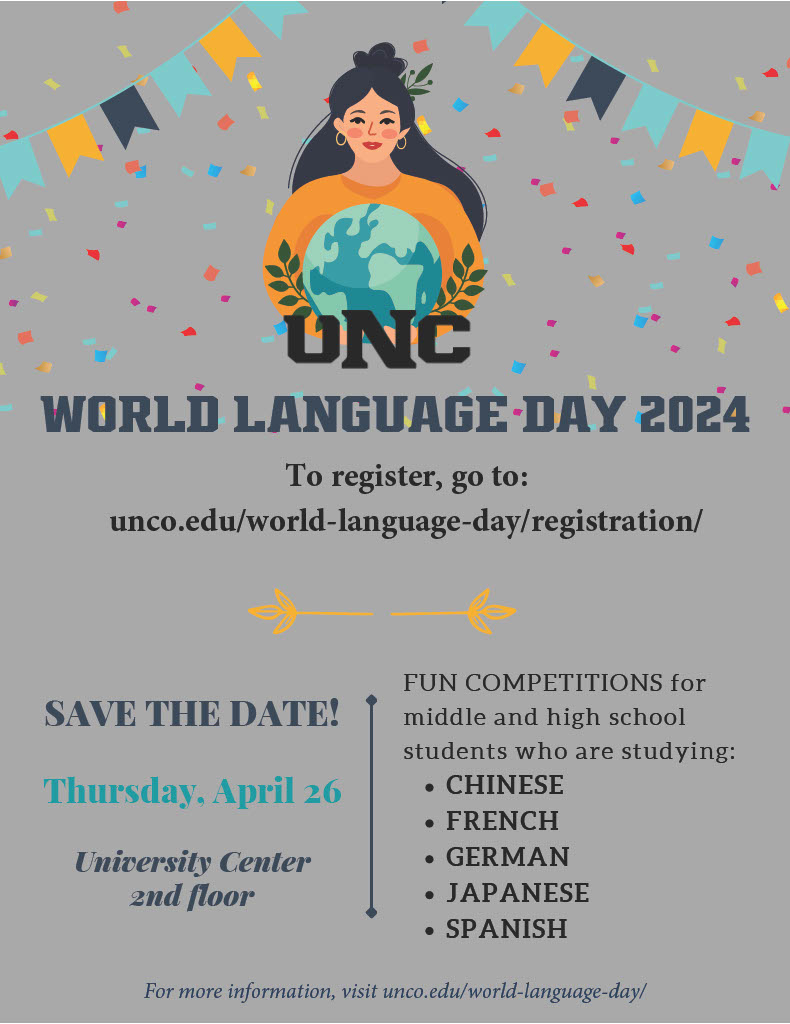 Come and celebrate World Language Day with us!
To Register go to: unco.edu/world-language…
For more information visit: unco.edu/world-language…