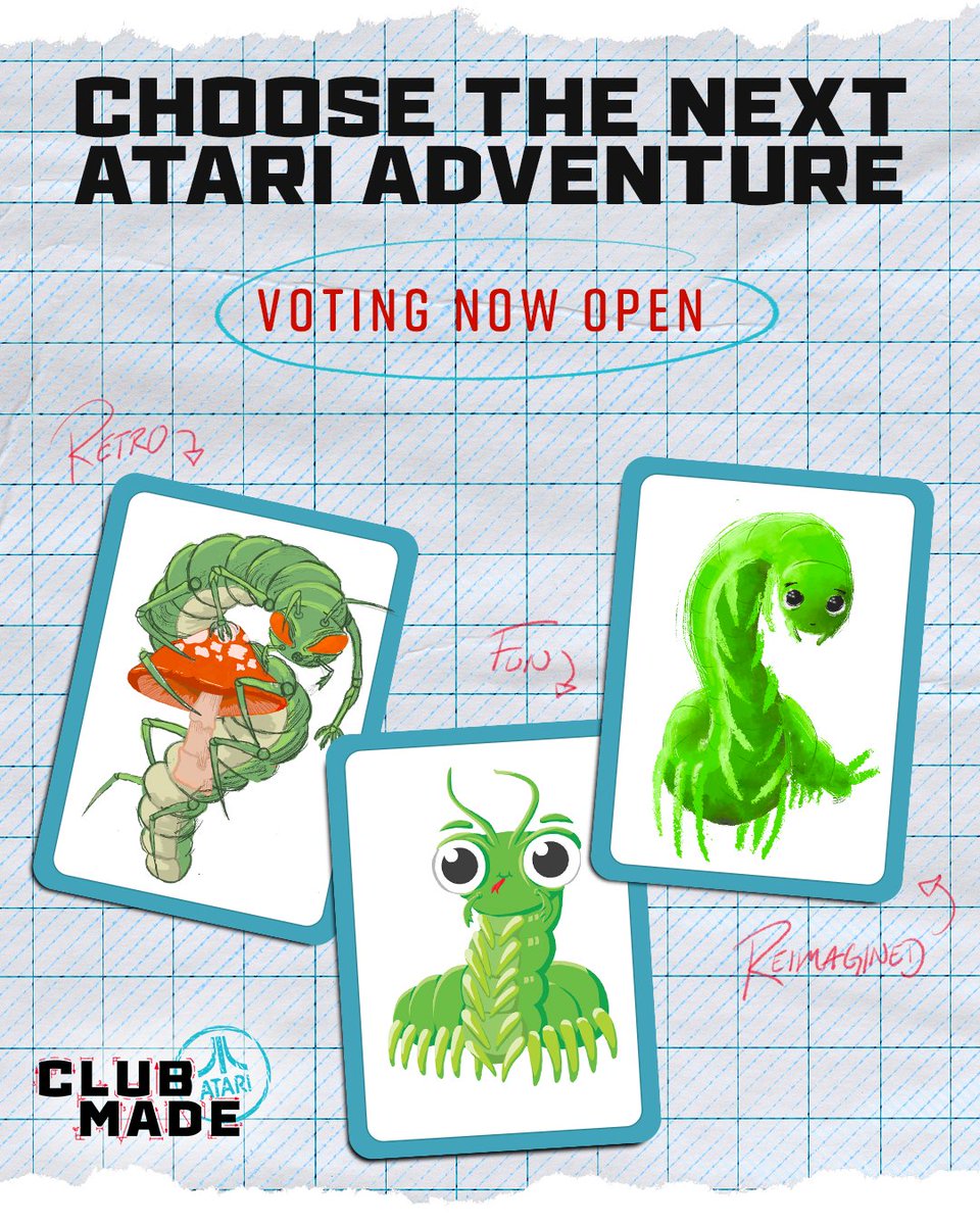 Get ready to power up your creativity and join the ultimate quest to design a Centipede-themed card game. Dive into the ultimate gaming collaboration - your votes make it happen! 🐛 Vote now: bit.ly/3xOW2nF