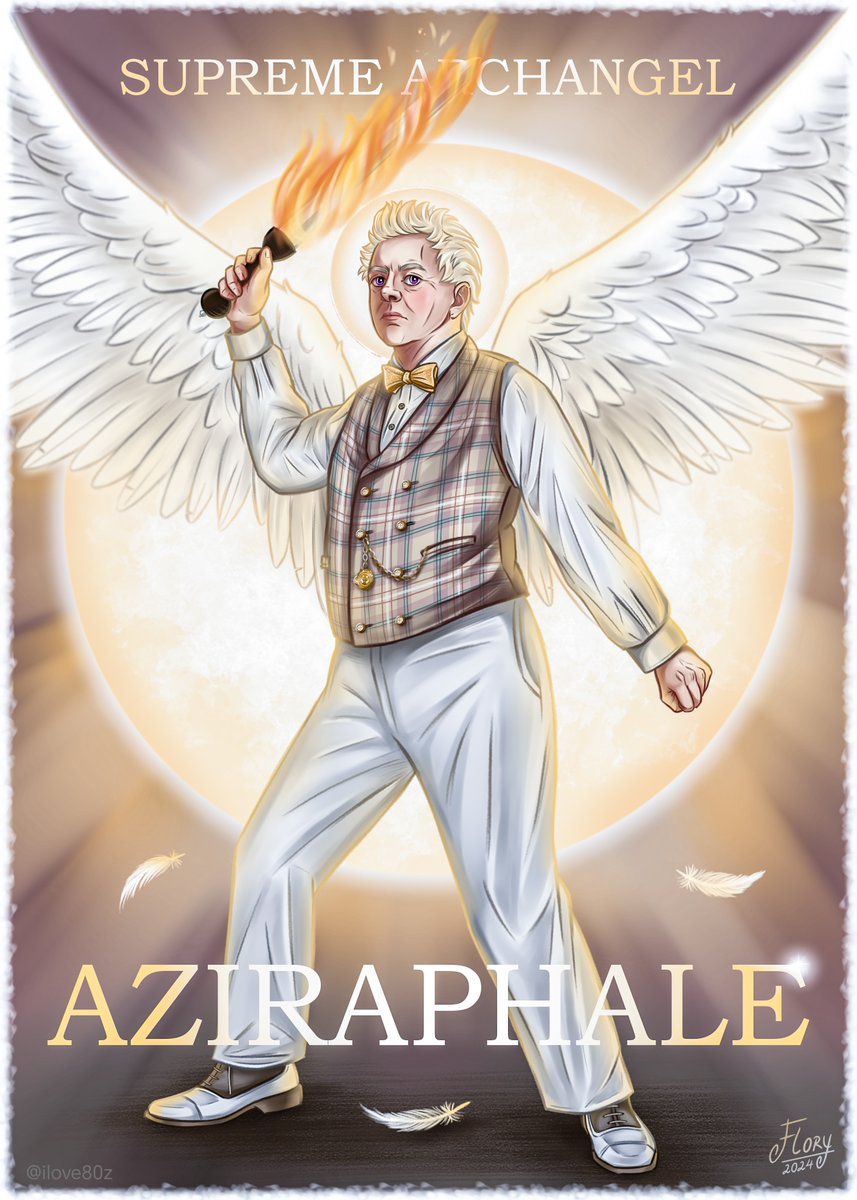 St. Aziraphale the Archangel, defend us in battle ⚔️🪽
#GoodOmensFanArt